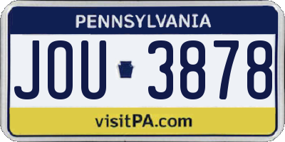 PA license plate JOU3878