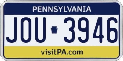 PA license plate JOU3946