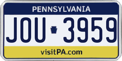 PA license plate JOU3959