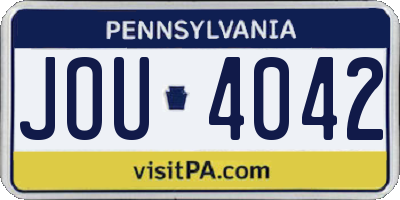 PA license plate JOU4042