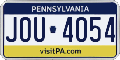 PA license plate JOU4054