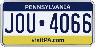 PA license plate JOU4066