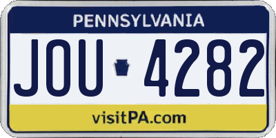 PA license plate JOU4282
