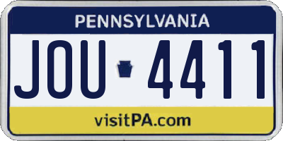 PA license plate JOU4411