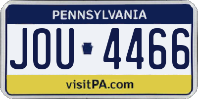 PA license plate JOU4466