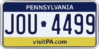 PA license plate JOU4499