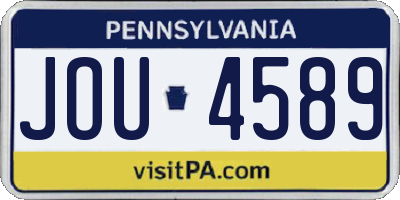 PA license plate JOU4589