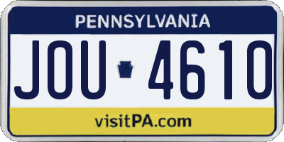 PA license plate JOU4610