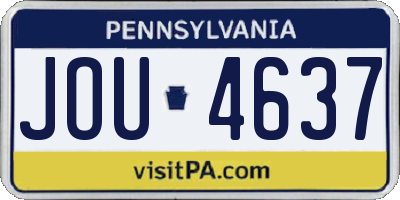PA license plate JOU4637