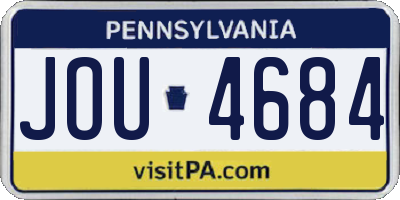 PA license plate JOU4684