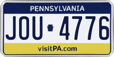 PA license plate JOU4776