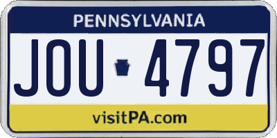 PA license plate JOU4797