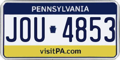 PA license plate JOU4853