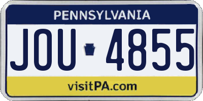 PA license plate JOU4855