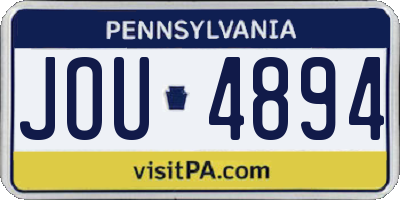 PA license plate JOU4894