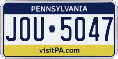 PA license plate JOU5047