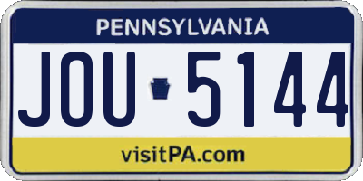 PA license plate JOU5144