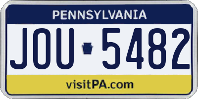PA license plate JOU5482