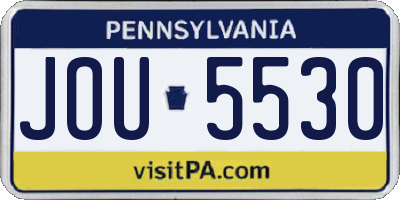 PA license plate JOU5530