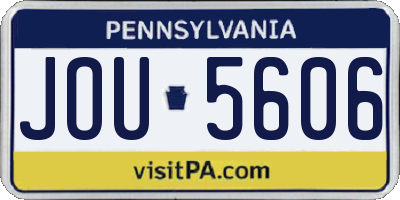 PA license plate JOU5606