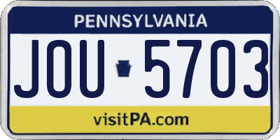 PA license plate JOU5703