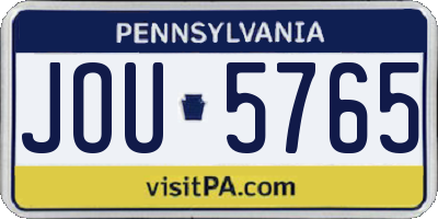 PA license plate JOU5765