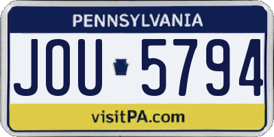 PA license plate JOU5794