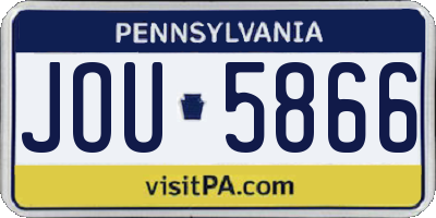 PA license plate JOU5866
