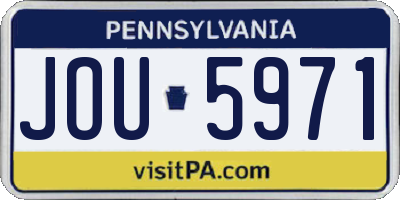 PA license plate JOU5971