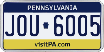 PA license plate JOU6005