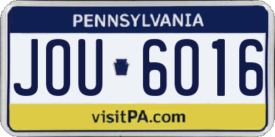 PA license plate JOU6016