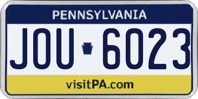 PA license plate JOU6023