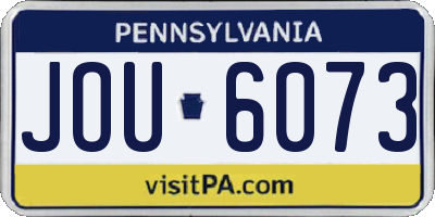 PA license plate JOU6073