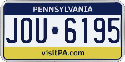 PA license plate JOU6195