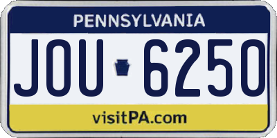 PA license plate JOU6250