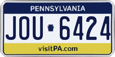 PA license plate JOU6424