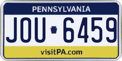 PA license plate JOU6459
