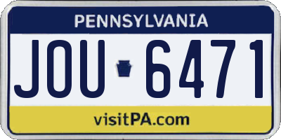 PA license plate JOU6471