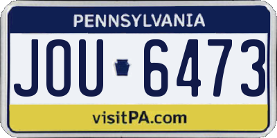 PA license plate JOU6473