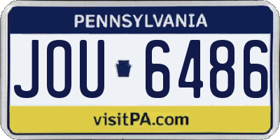 PA license plate JOU6486