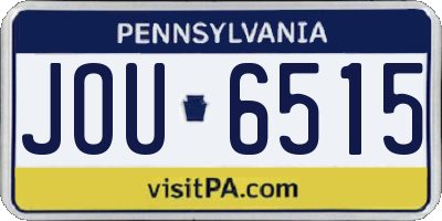 PA license plate JOU6515