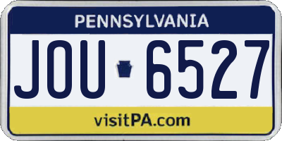 PA license plate JOU6527