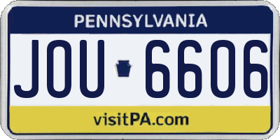 PA license plate JOU6606