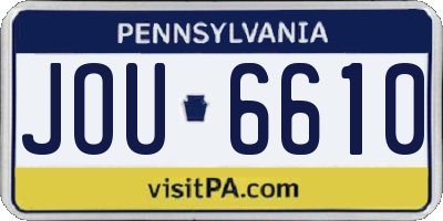 PA license plate JOU6610