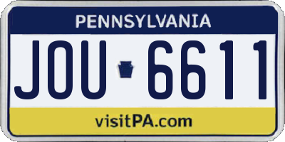 PA license plate JOU6611