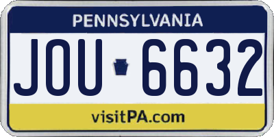 PA license plate JOU6632