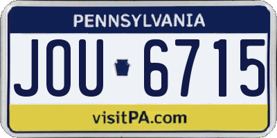 PA license plate JOU6715