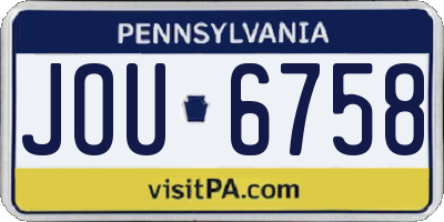 PA license plate JOU6758