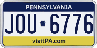 PA license plate JOU6776