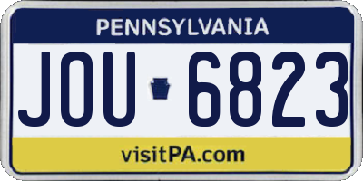 PA license plate JOU6823